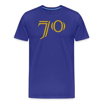 70. 70 ANS. 70e ANNIVERSAIRE. ANNIVERSAIRE 70 ANS. - T-shirt bio Premium Homme - bleu roi - Devant - Damien (186cm)