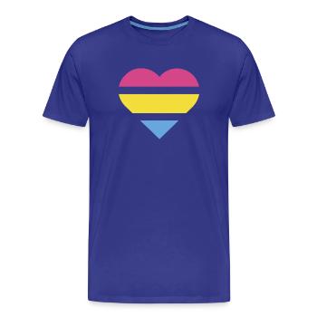 Pride Flag Heart · Pansexual - Men's Premium Organic T-Shirt - royal blue - Front - Damien (186cm)
