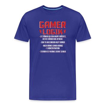Gamer Logik Kraft im Spiel - Männer Premium Bio T-Shirt - Königsblau - Vorne - Damien (186cm)