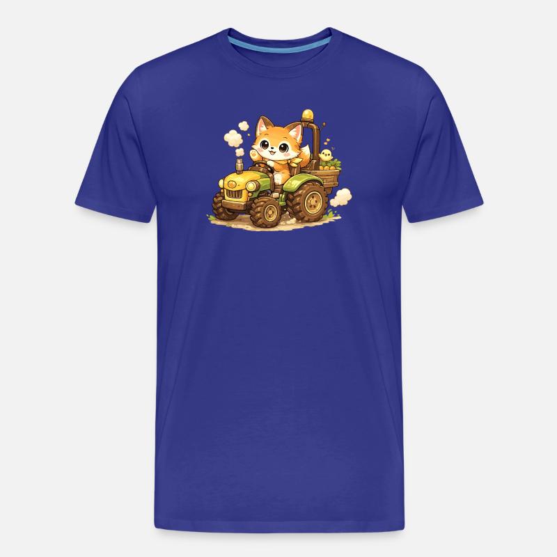 Fuchs auf dem Traktor - Männer Premium Bio T-Shirt - Königsblau