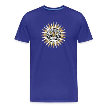 Sun-Maya-Inka-Gold- und Weißtotemgottheit - Männer Premium Bio T-Shirt - Königsblau - Vorne - Damien (186cm)