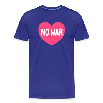 Graphique de paix sans cœur de guerre - T-shirt bio Premium Homme - bleu roi - Devant - Damien (186cm)