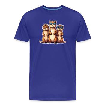 Sonnenbrillen-Meerkat Trio - Männer Premium Bio T-Shirt - Königsblau - Vorne - Damien (186cm)