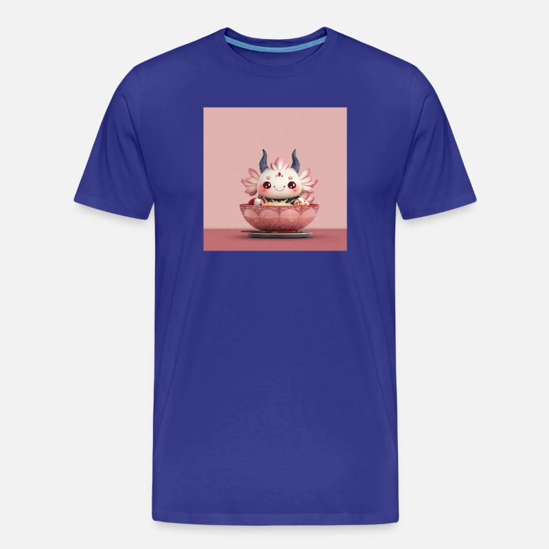 Kawaii Blüten-Dumpling Bowl Drache  - Männer Premium Bio T-Shirt - Königsblau