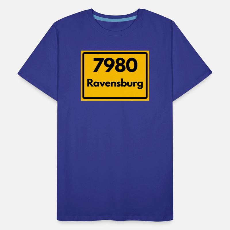 OLD POSTCODE ZIP CODE RETRO 7980 RAVENSBURG HEIMAT Men's Premium Organic T-Shirt