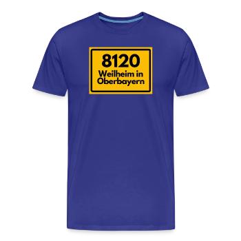 ALTE POSTLEITZAHL PLZ 8120 WEILHEIM IN OBERBAYERN  - Männer Premium Bio T-Shirt - Königsblau - Vorne - Damien (186cm)