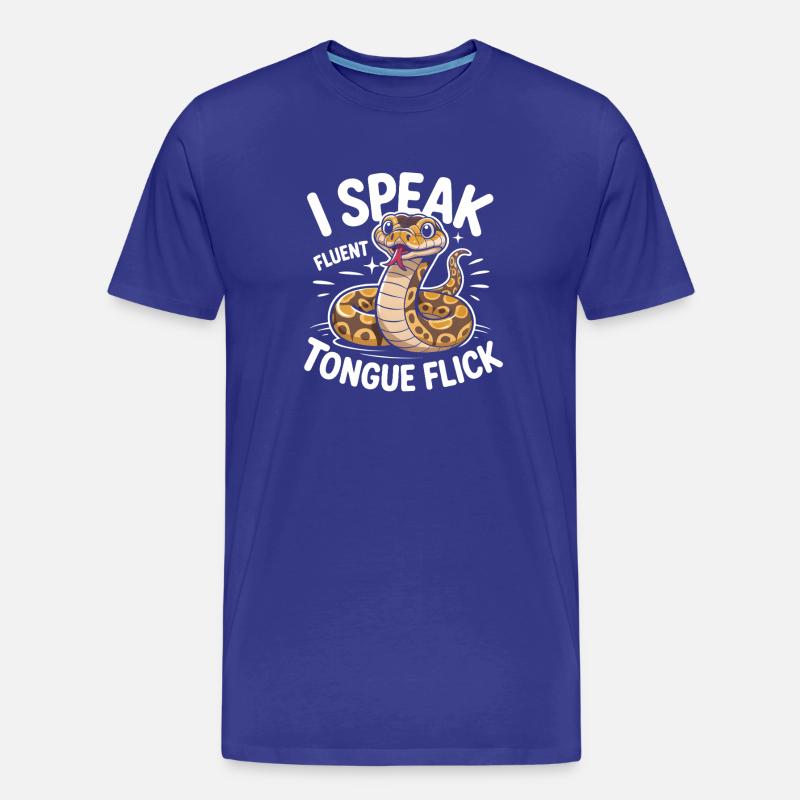 Langue Fluide | Humour du Python Roi - T-shirt bio Premium Homme - bleu roi