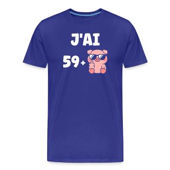 60 Jahre - Männer Premium Bio T-Shirt - Königsblau - Vorne - Damien (186cm)