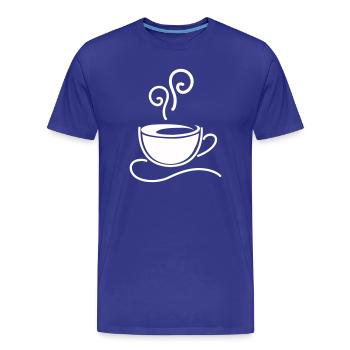 Kaffeetasse Skizzenlinie Dampf - Männer Premium Bio T-Shirt - Königsblau - Vorne - Damien (186cm)