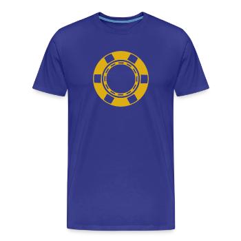 Pièce de casino - T-shirt bio Premium Homme - bleu roi - Devant - Damien (186cm)