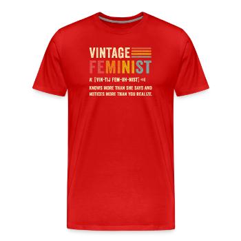 Feministische Definition Vintage - Männer Premium Bio T-Shirt - Rot - Vorne - Damien (186cm)