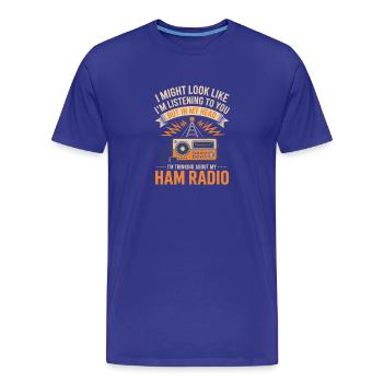 Ham Radio Daydreams Tee - Men's Premium Organic T-Shirt - royal blue - Front - Damien (186cm)