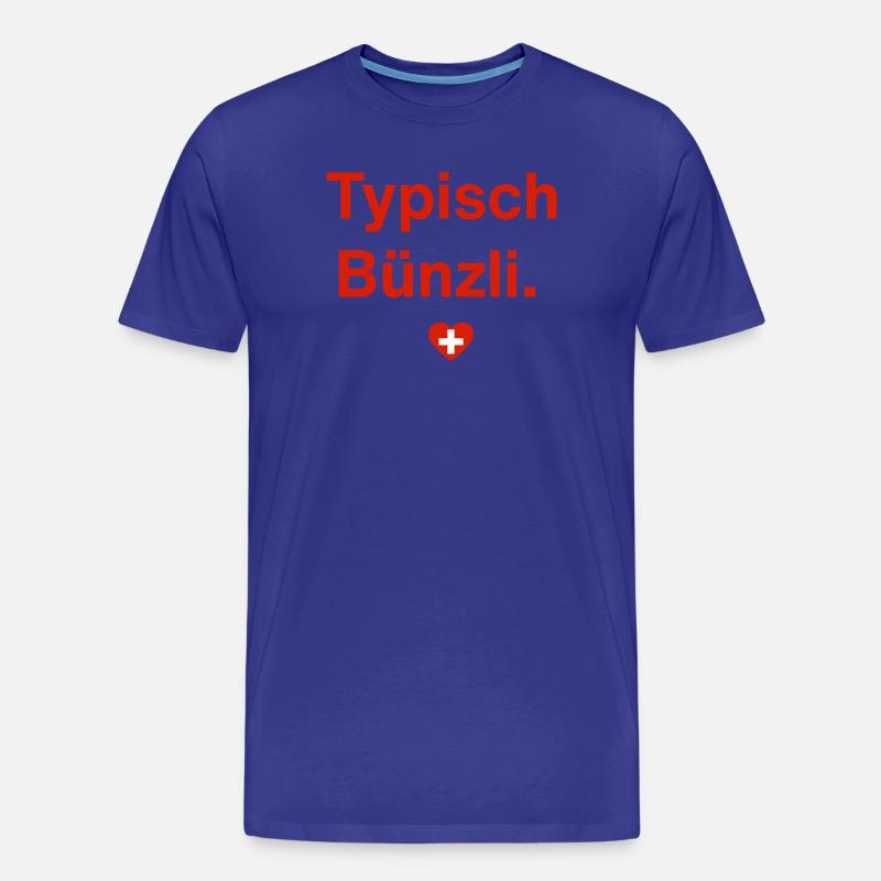Typisch Bünzli. – Schweizer Minimal-Design - Männer Premium Bio T-Shirt - Königsblau