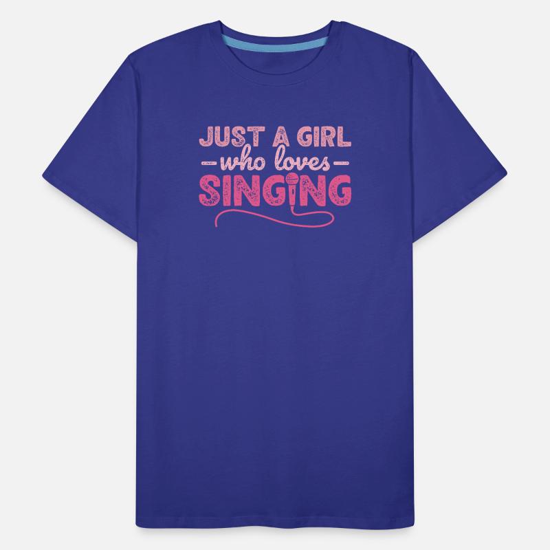 Nur ein Mädchen, das gerne Karaoke-Sängerin singt Männer Premium Bio T-Shirt