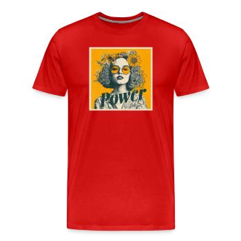 Power! Girl! Sunflower! - Männer Premium Bio T-Shirt - Rot - Vorne - Damien (186cm)