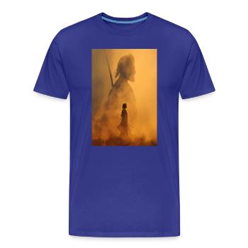 Silhouette du Guerrier de la Braise - T-shirt bio Premium Homme - bleu roi - Devant - Damien (186cm)