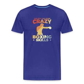 This Boy Has Some Crazy Boxing Skills - Männer Premium Bio T-Shirt - Königsblau - Vorne - Damien (186cm)