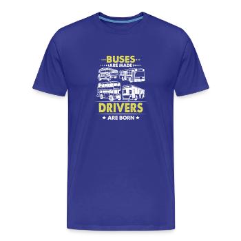 Chauffeur de bus Chauffeur de bus scolaire Pub bus à impériale - T-shirt bio Premium Homme - bleu roi - Devant - Damien (186cm)
