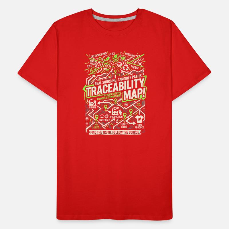 Traceability Map Men's Premium Organic T-Shirt