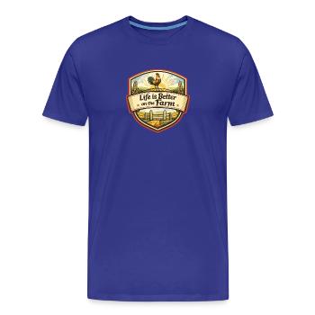 Leben ist besser auf dem Hof - Männer Premium Bio T-Shirt - Königsblau - Vorne - Damien (186cm)