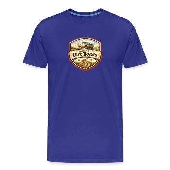 Grew up on dirt roads - Men's Premium Organic T-Shirt - royal blue - Front - Damien (186cm)