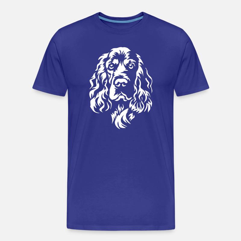 Englischer Cocker Spaniel Kopf "Black Edition" - Männer Premium Bio T-Shirt - Königsblau