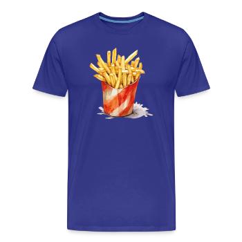 Aquarell Pommes Becher - Männer Premium Bio T-Shirt - Königsblau - Vorne - Damien (186cm)