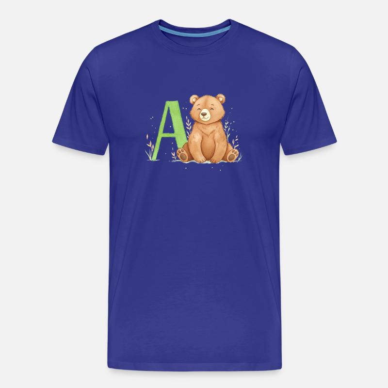 Alphabet Bär mit Großem A - Männer Premium Bio T-Shirt - Königsblau