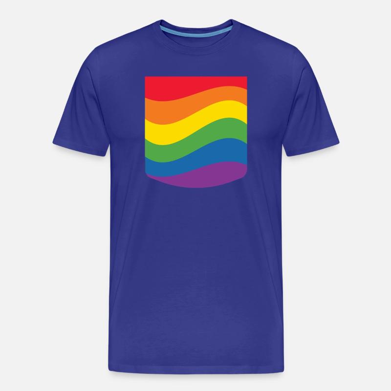 Rainbow Wave Pride Flag Minimal Design - Men's Premium Organic T-Shirt - royal blue