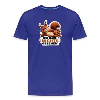 Ich habe nichts gesehen – Freches Eichhörnchen - Männer Premium Bio T-Shirt - Königsblau - Vorne - Damien (186cm)