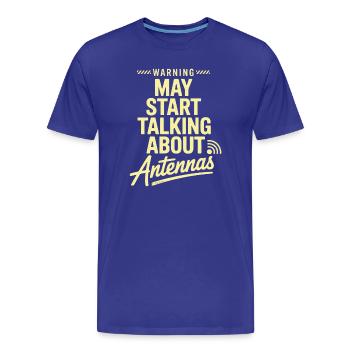 Affiche de discussion sur l’antenne de la satire rétro tech - T-shirt bio Premium Homme - bleu roi - Devant - Damien (186cm)