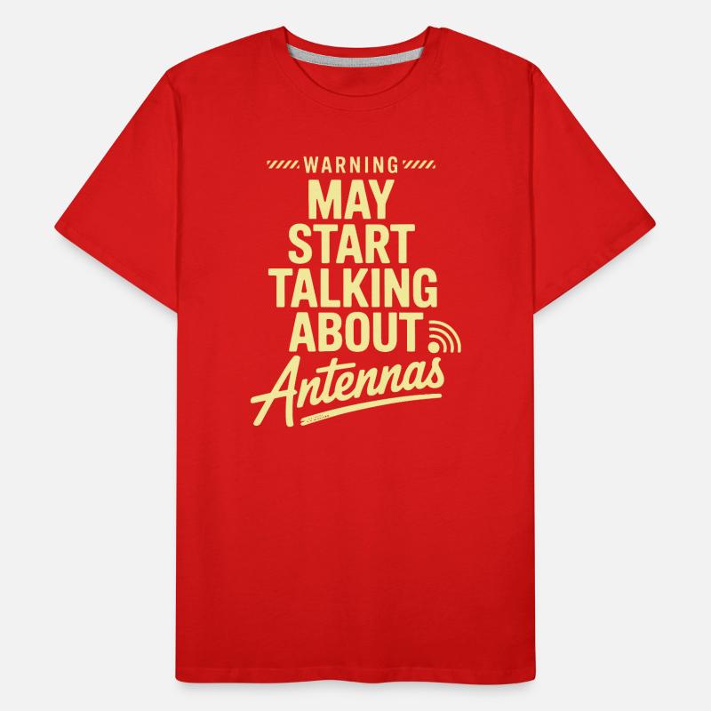 Retro Tech Satire Antenne Gesprächsplakat Männer Premium Bio T-Shirt
