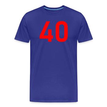 40. 40 ANS. 40e ANNIVERSAIRE. ANNIVERSAIRE 40 ANS. - T-shirt bio Premium Homme - bleu roi - Devant - Damien (186cm)