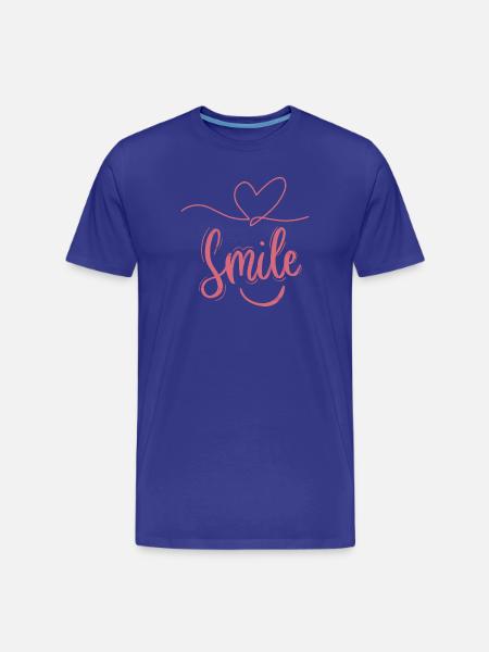 Smile Heart Font Pink - Men's Premium Organic T-Shirt - royal blue