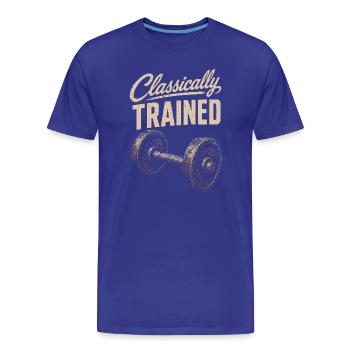 Classiquement formé – design de fitness vintage - T-shirt bio Premium Homme - bleu roi - Devant - Damien (186cm)
