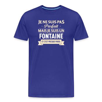 Je Ne Suis Pas Parfait Mais Je Suis Un Fontaine... - T-shirt bio Premium Homme - bleu roi - Devant - Damien (186cm)