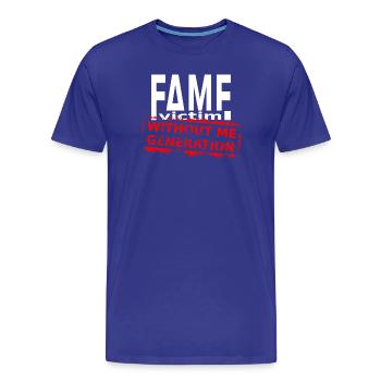 Chemise Victime de la Célébrité – Génération Without Me - T-shirt bio Premium Homme - bleu roi - Devant - Damien (186cm)