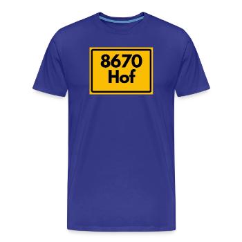 ALTE POSTLEITZAHL PLZ 8670 HOF HEIMATSTOLZ RETRO - Männer Premium Bio T-Shirt - Königsblau - Vorne - Damien (186cm)