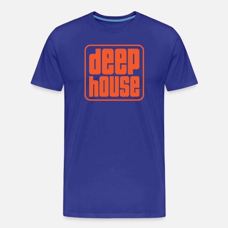 Deep House Retro Bold Logo - Männer Premium Bio T-Shirt - Königsblau