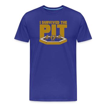 Ich habe die Grube überlebt - Männer Premium Bio T-Shirt - Königsblau - Vorne - Damien (186cm)
