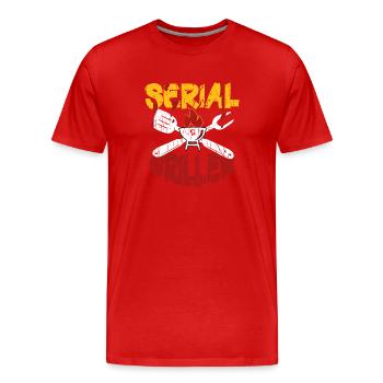 Serial Griller Series Grillmeister - Men's Premium Organic T-Shirt - red - Front - Damien (186cm)