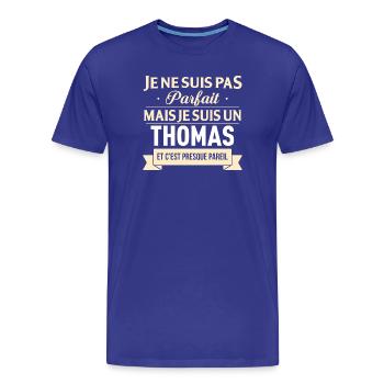 Je Ne Suis Pas Parfait Mais Je Suis Un Thomas E... - T-shirt bio Premium Homme - bleu roi - Devant - Damien (186cm)