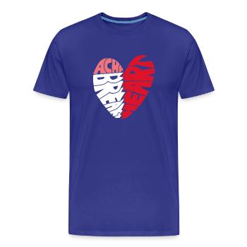 Cœur brisé douloureux - Faute de frappe de cœur brisé - T-shirt bio Premium Homme - bleu roi - Devant - Damien (186cm)