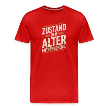 Zustand Dem Alter Entsprechend Oldtimer Geburtstag - Männer Premium Bio T-Shirt - Rot - Vorne - Damien (186cm)