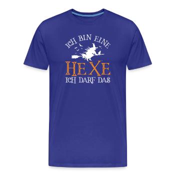 Hexe auf dem Besen - Männer Premium Bio T-Shirt - Königsblau - Vorne - Damien (186cm)