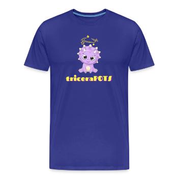 Jeu de mots drôle sur les Tricerapots - T-shirt bio Premium Homme - bleu roi - Devant - Damien (186cm)