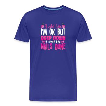 Nageldesigner Nageldesignerin Kosmetik Nagelstudio - Männer Premium Bio T-Shirt - Königsblau - Vorne - Damien (186cm)