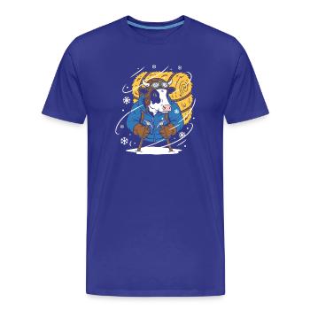 Winterlumberjack Kuh - Männer Premium Bio T-Shirt - Königsblau - Vorne - Damien (186cm)