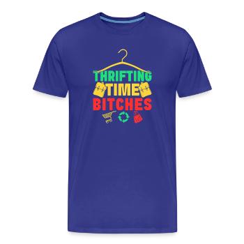 Magasin d’occasion Magasin d’occasion Temps d’occasion - T-shirt bio Premium Homme - bleu roi - Devant - Damien (186cm)