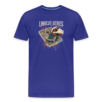 Série Linograv - T-shirt bio Premium Homme - bleu roi - Devant - Damien (186cm)